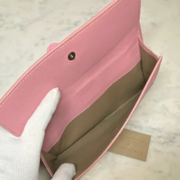 PINK Authentic Bottega Veneta Intrecciato Snap Long Wallet - Picture 9 of 10
